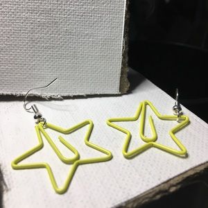 Custom made paperclip star earrings